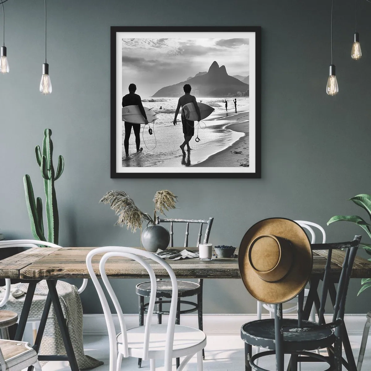 Poster in black frame - Samba for One Wave - 40x40 cm