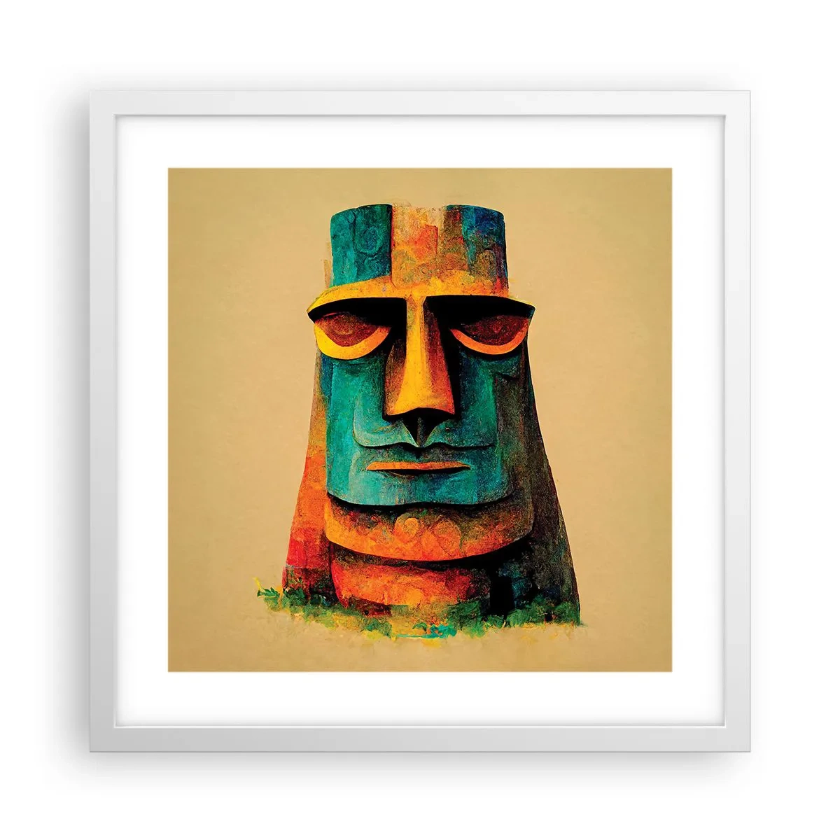 Poster in white frmae - Statuesque but Friendly - 40x40 cm