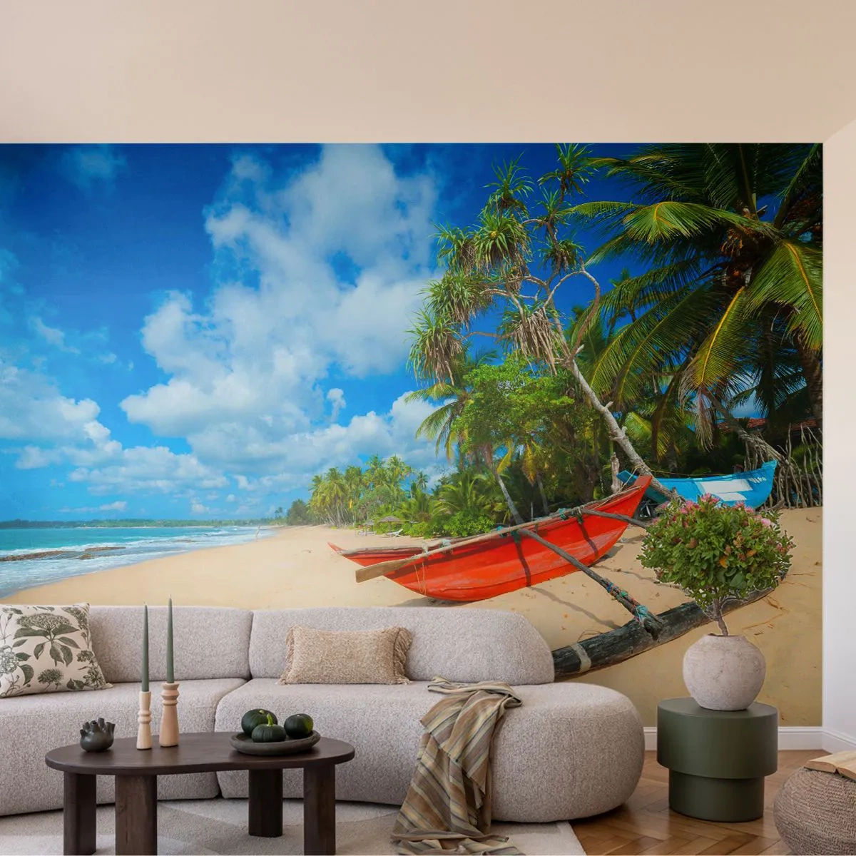 Custom Wallpaper Premium Canvas - Charm of the Tropics - Landscape, Ocean, Exotic Beach