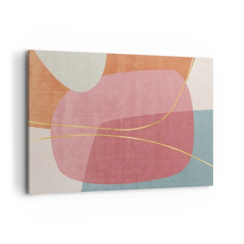 Canvas picture - Pastel Composition with a Golden Note - 120x80 cm