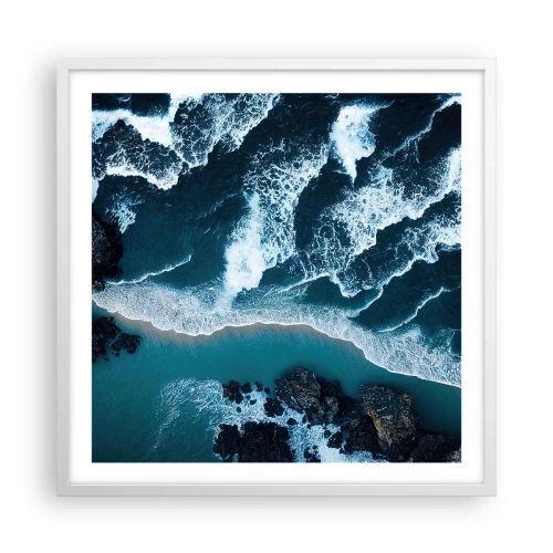 Poster in white frmae - Envelopped by Waves - 60x60 cm