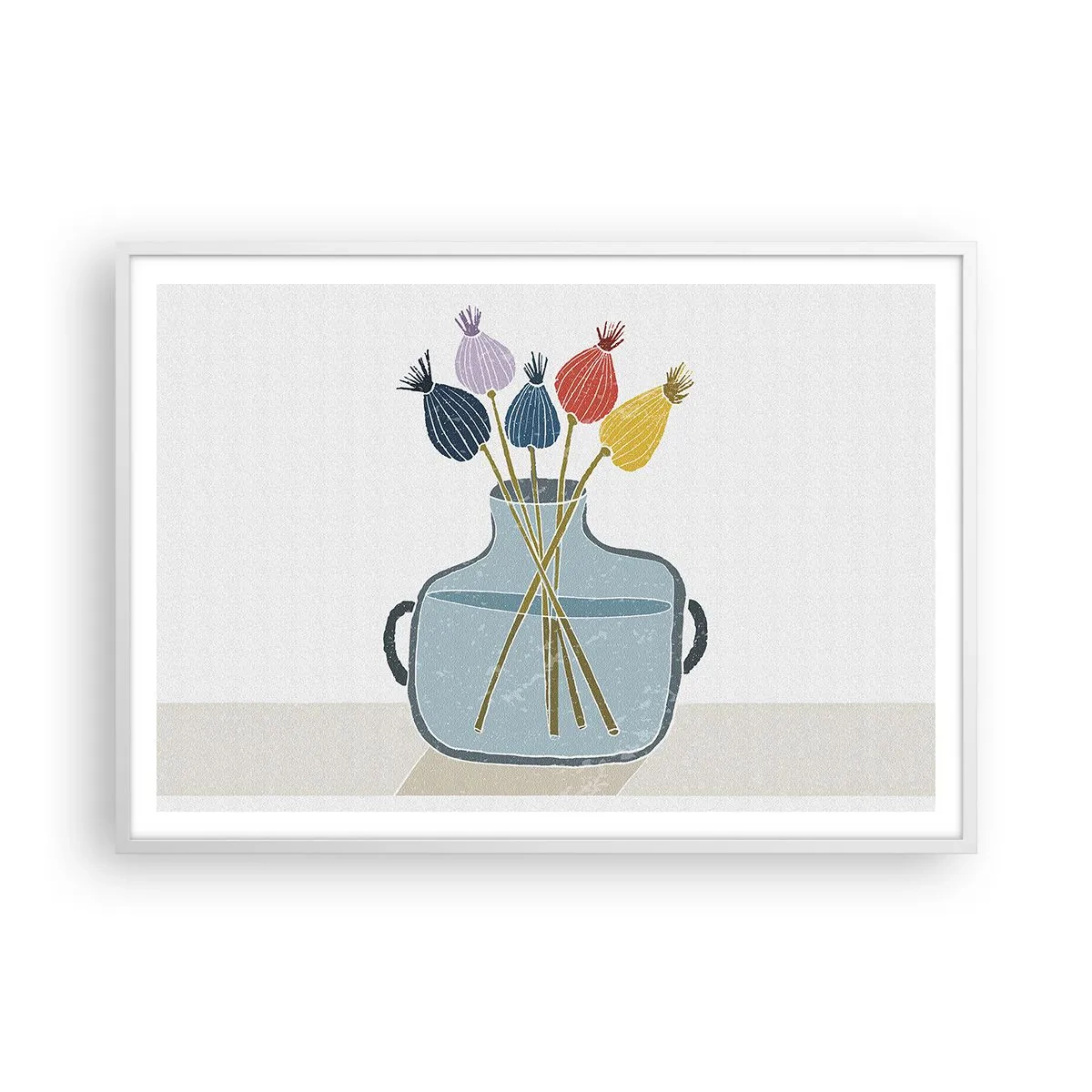 Poster in white frmae - As Quiet as Poppies - 100x70 cm