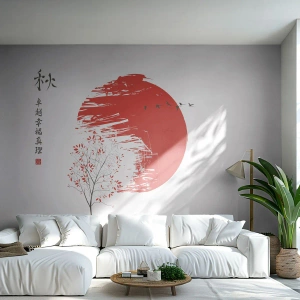 Self-Adhesive Photo Wallpaper Deluxe Sticker - Do You Know This Country? - Abstraction, Japan, Cherry Blossom - 200x140 cm