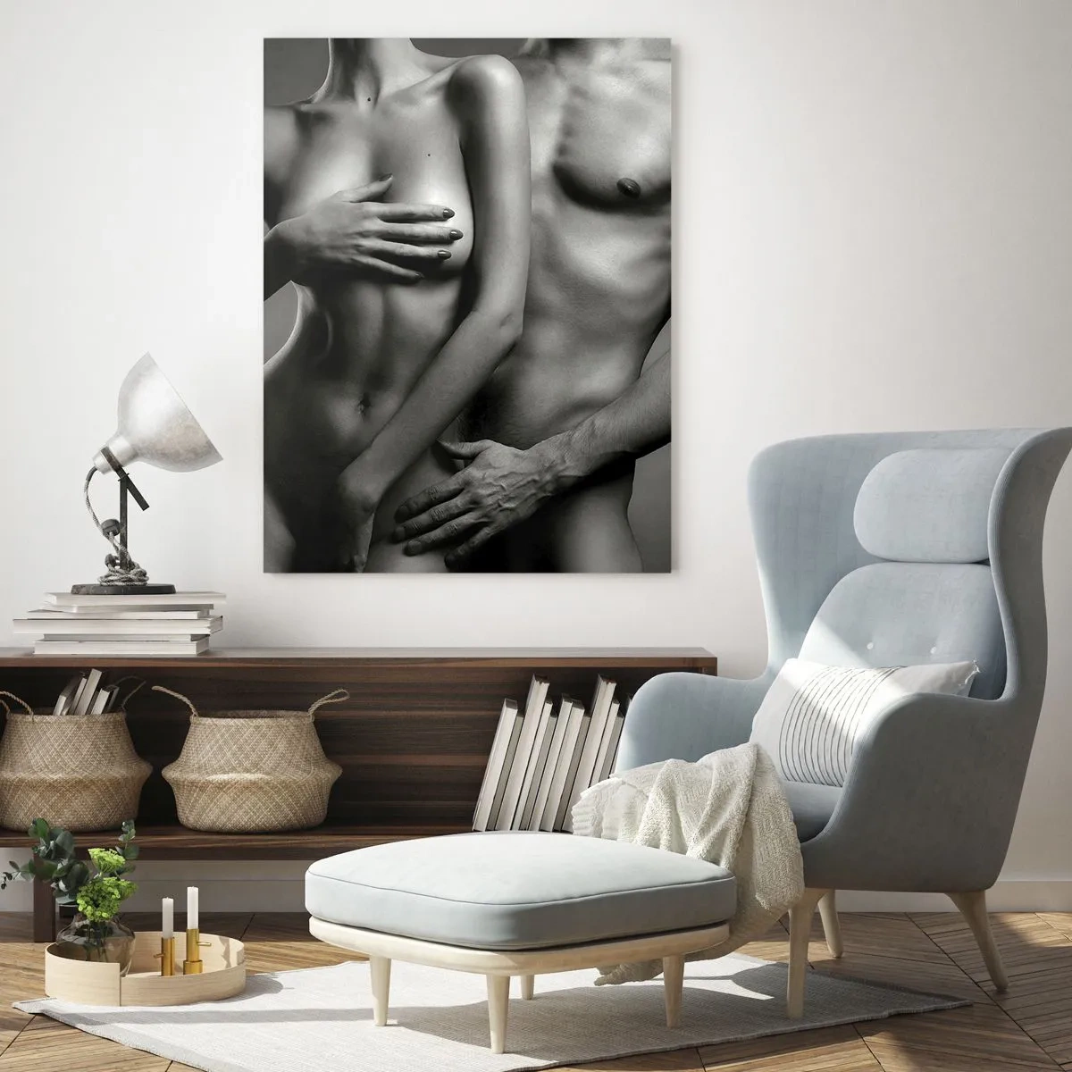 Glass picture - Adam and Eve - 80x120 cm