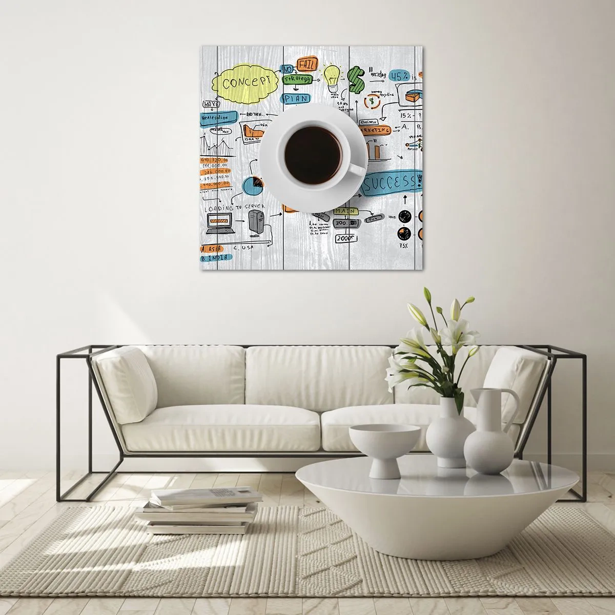 Glass picture - Time for a Break - 50x50 cm