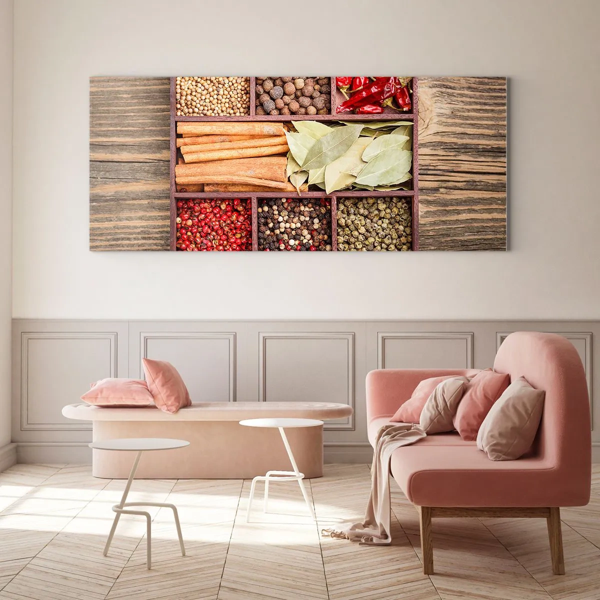 Glass picture - Order of Shapes, Bunch of Aromas - 140x50 cm