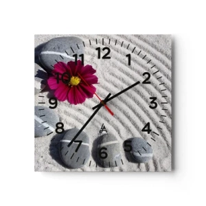 Wall clock - Clock on glass - Energy and Tranquillity of the Magic Circle of Nature - 40x40 cm