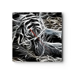 Wall clock - Clock on glass - Study in Lightness of Cats - 30x30 cm