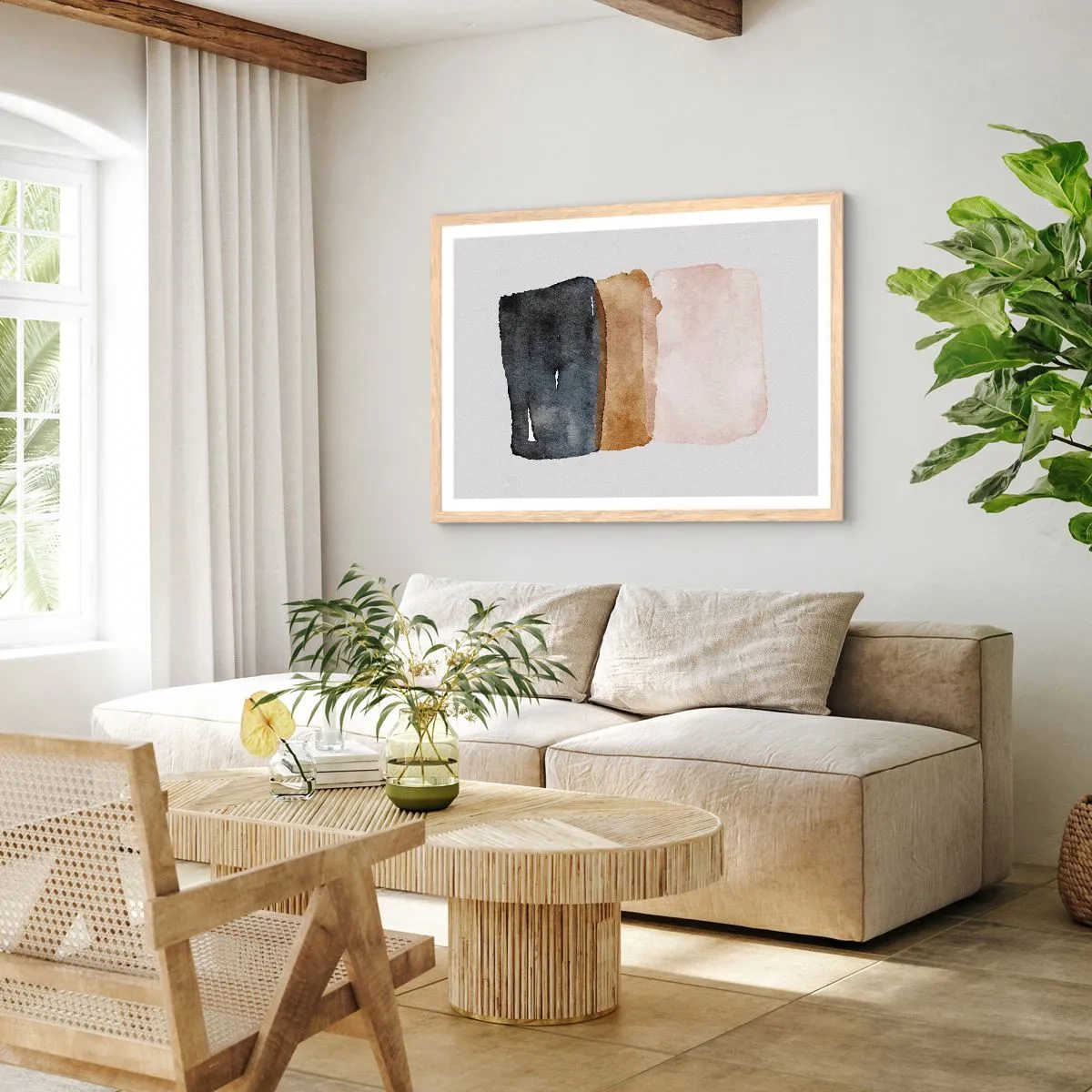 Poster in light oak frame - Composition of the Colours of the Soil - 70x50 cm