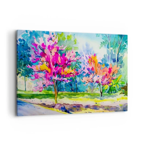 Canvas picture - Rainbow Garden in Spring Light - 120x80 cm
