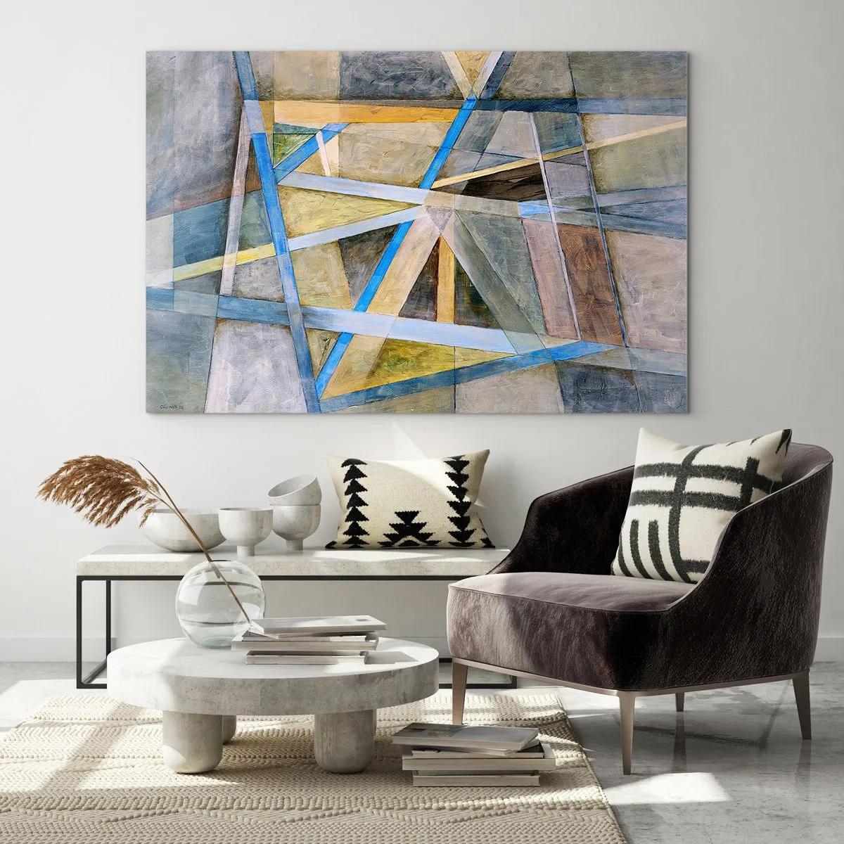 Glass picture - Straight Or Slanted? - 120x80 cm