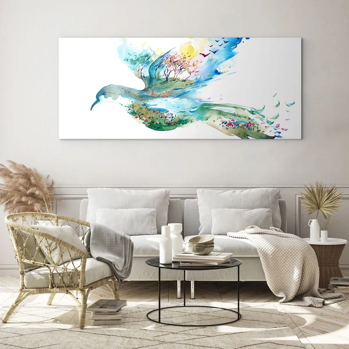 Glass picture - On The Wings Of Nature - 140x50 cm