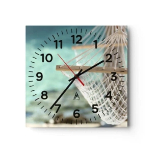 Wall clock - Clock on glass - Relax Time - 30x30 cm