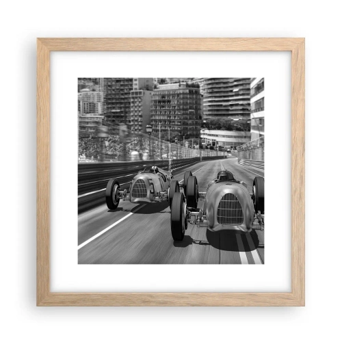 Poster in light oak frame - Long Time Ago in Monte Carlo - 30x30 cm