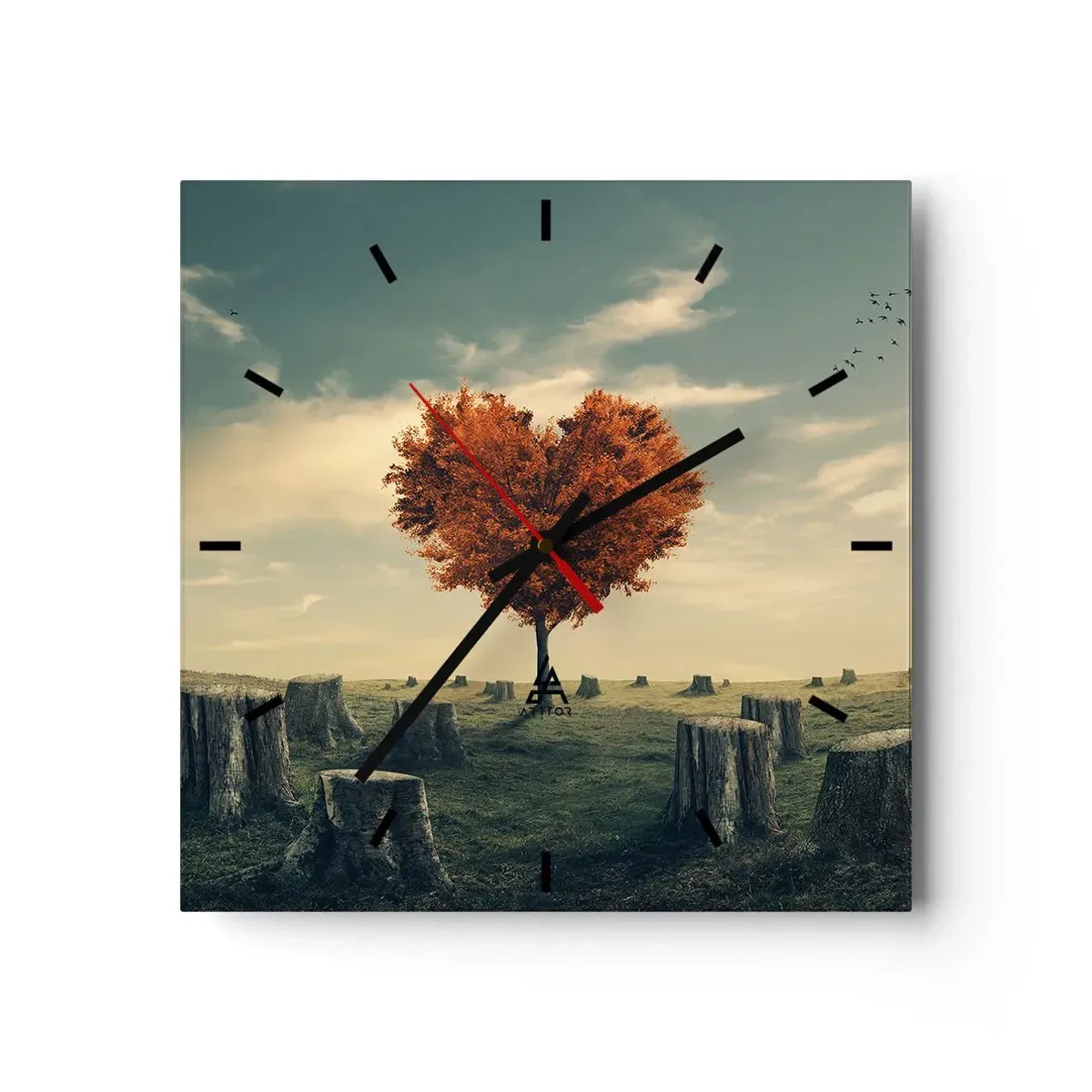 Wall clock - Clock on glass - There Is Still Hope - 30x30 cm