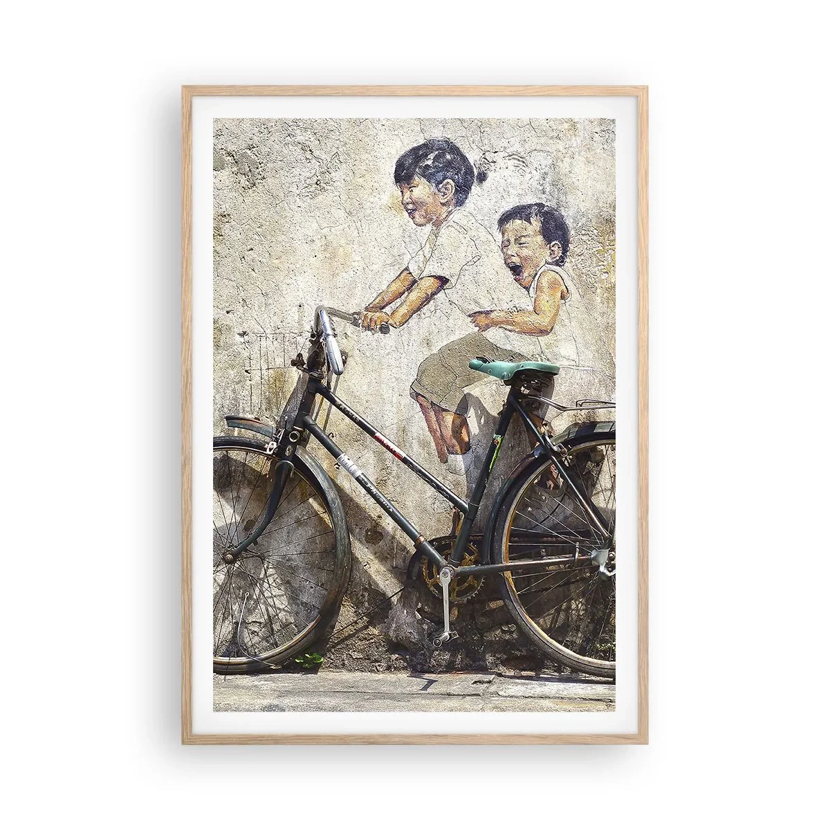 Poster in light oak frame - True or False? - 70x100 cm