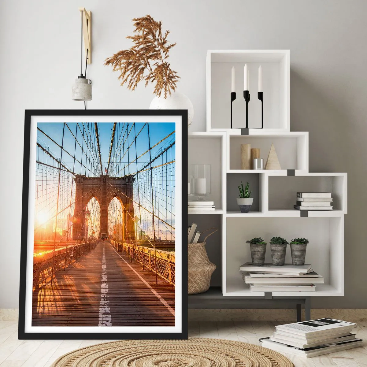 Poster in black frame - On a Golden Bridge - 30x40 cm