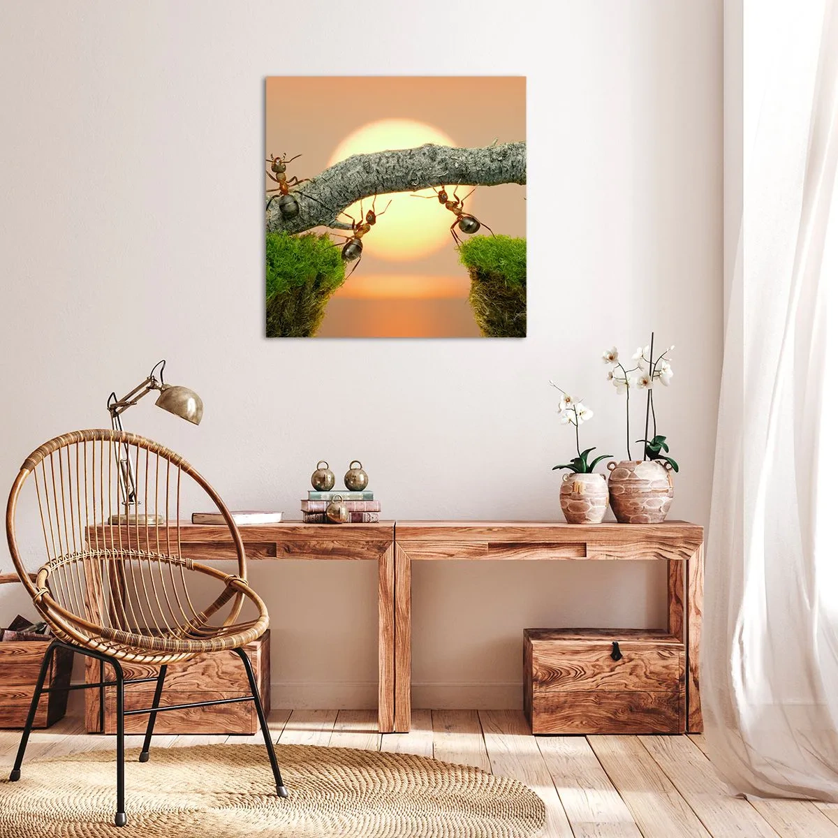 Canvas picture - Joyful, Mutual Work - 30x30 cm