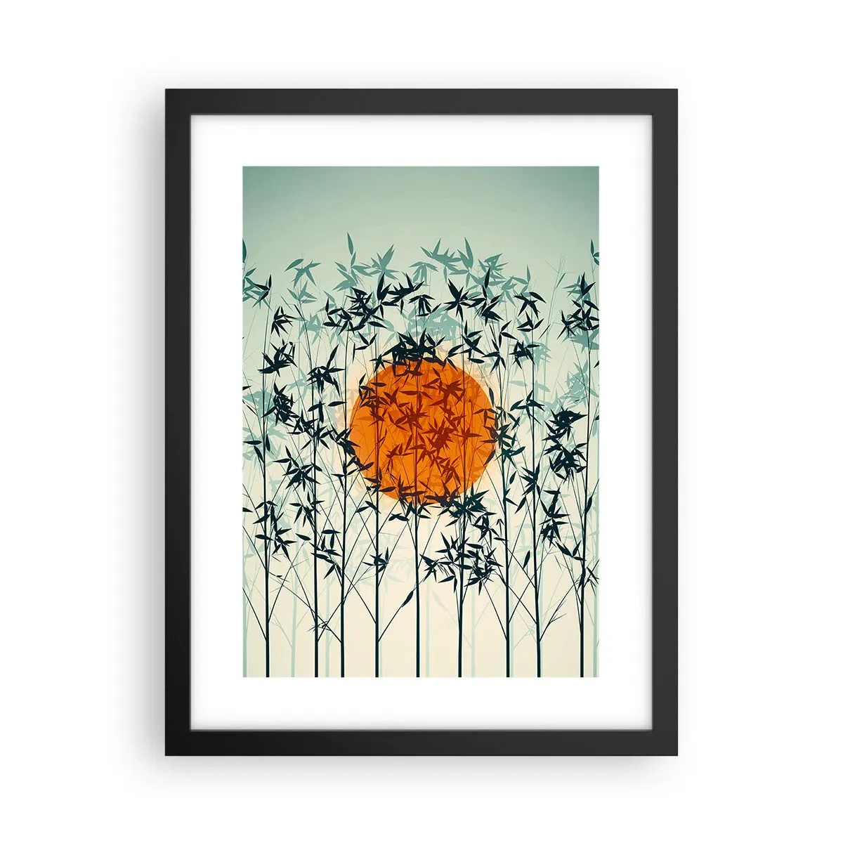 Poster in black frame - Japanese Sun - 30x40 cm
