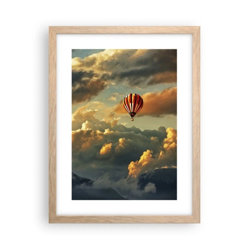 Poster in light oak frame - I Like Flying - 30x40 cm