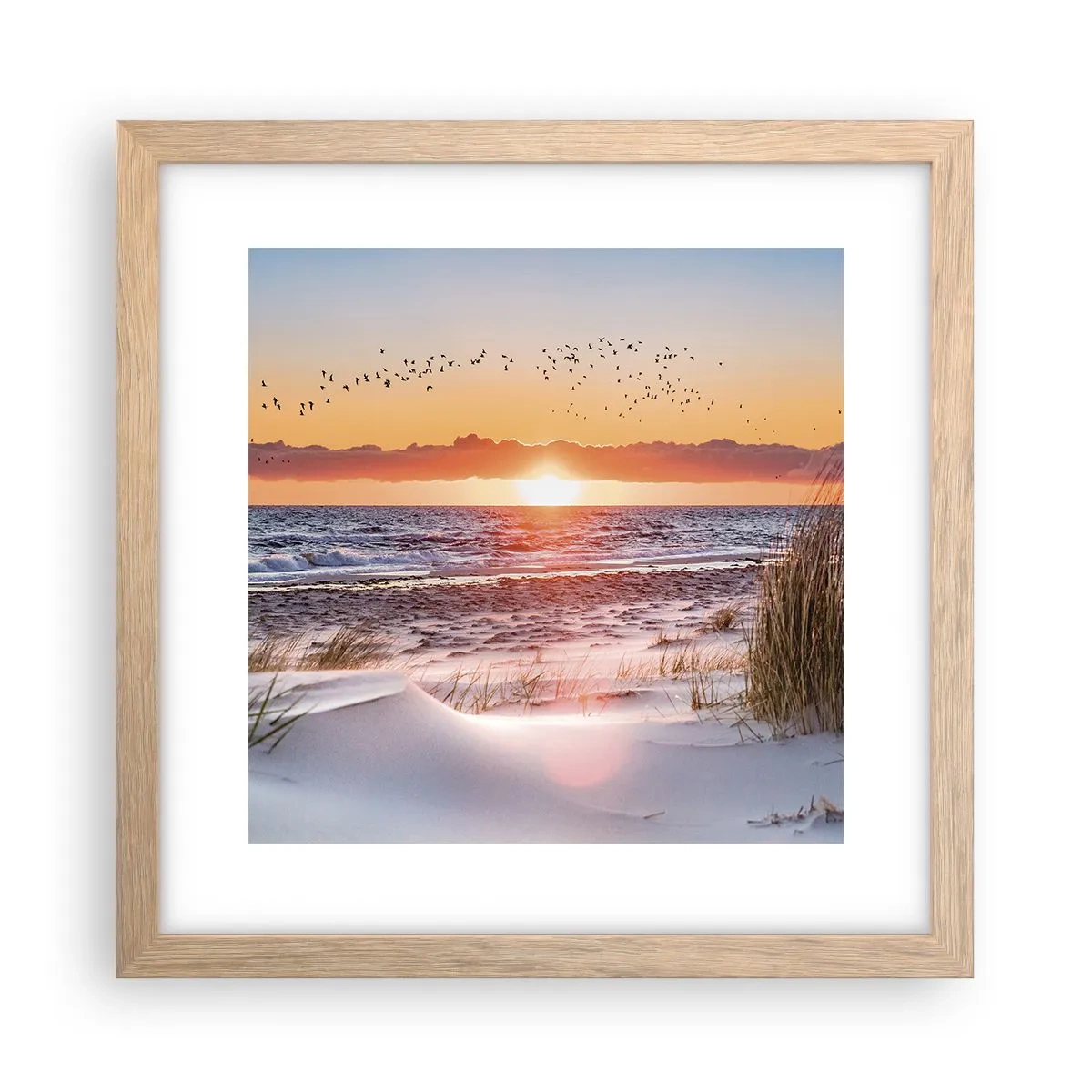Poster in light oak frame - Horizontal Landscape - 30x30 cm