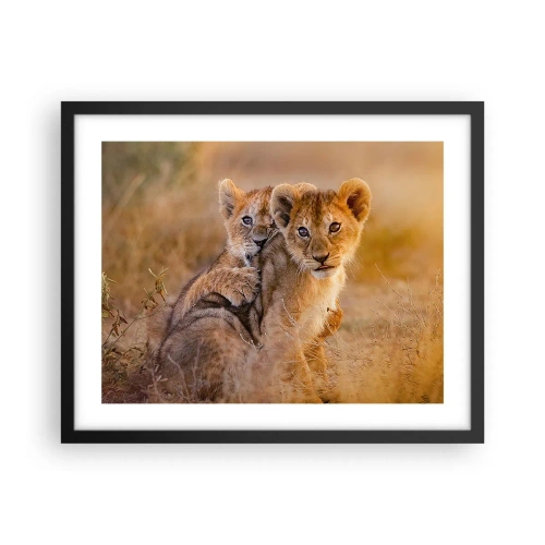 Poster in black frame - Do Not Disturb! We Are Playing - 50x40 cm