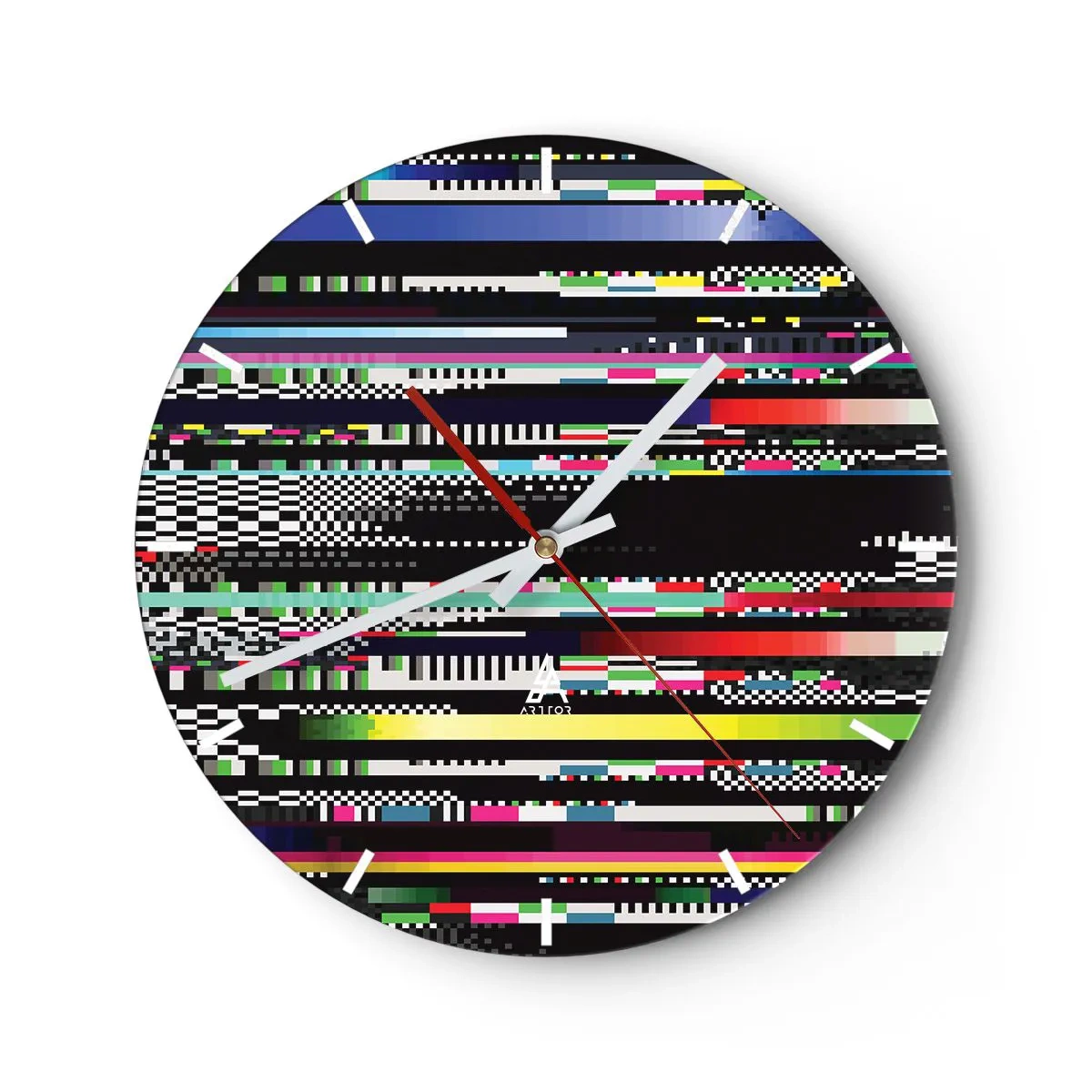 Wall clock - Clock on glass - Control Image of Reality - 40x40 cm