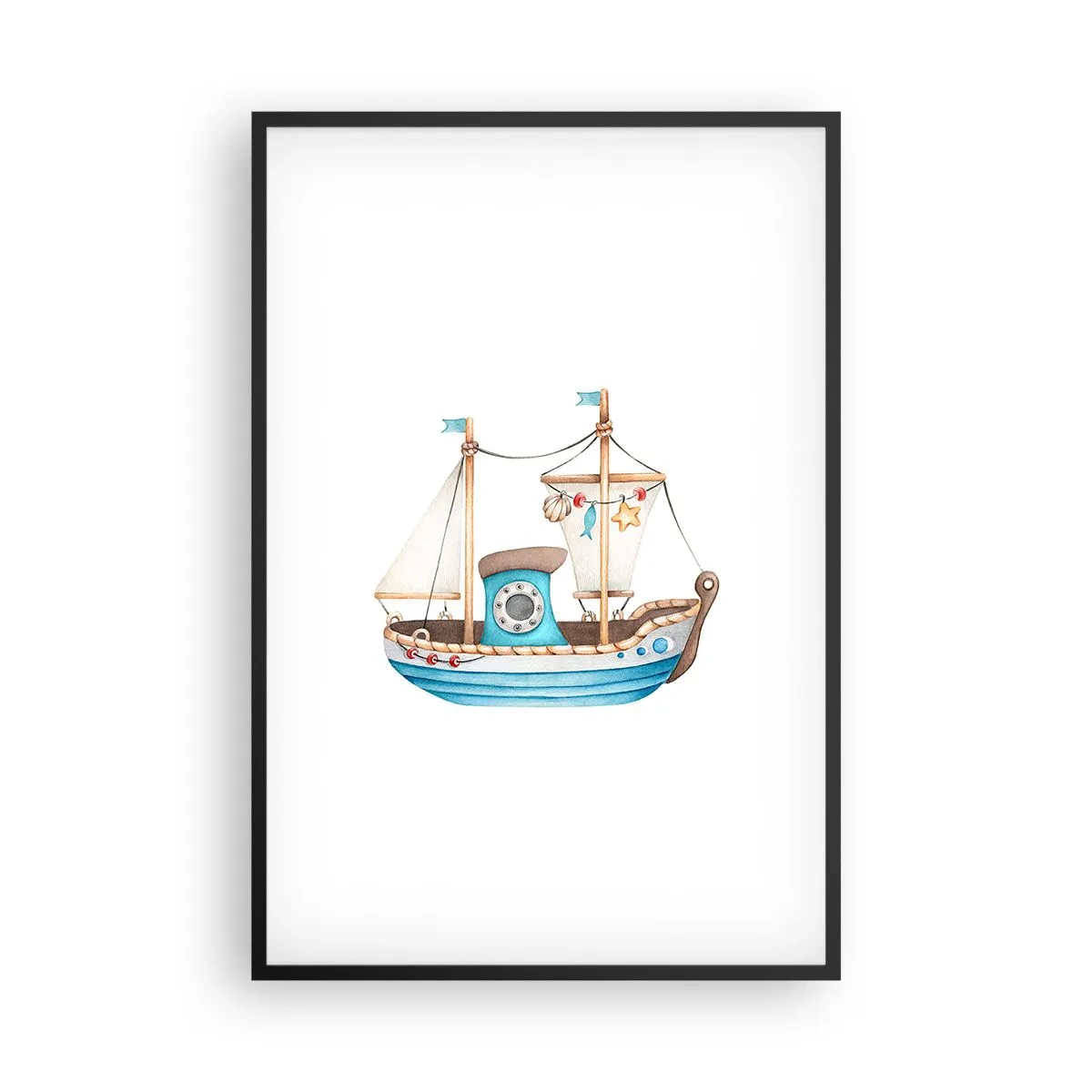Poster in black frame - Ahoy, Adventure! - 61x91 cm