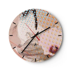 Wall clock - Clock on glass - Comic Heroine - 40x40 cm
