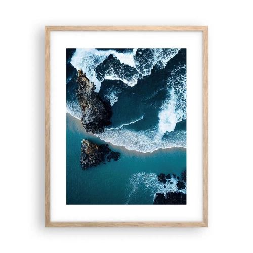Poster in light oak frame - Envelopped by Waves - 40x50 cm