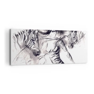 Canvas picture - Dancing With Zebras - 120x50 cm