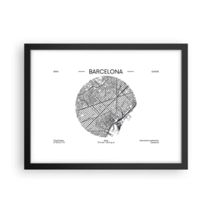 Poster in black frame - Anatomy of Barcelona - 40x30 cm