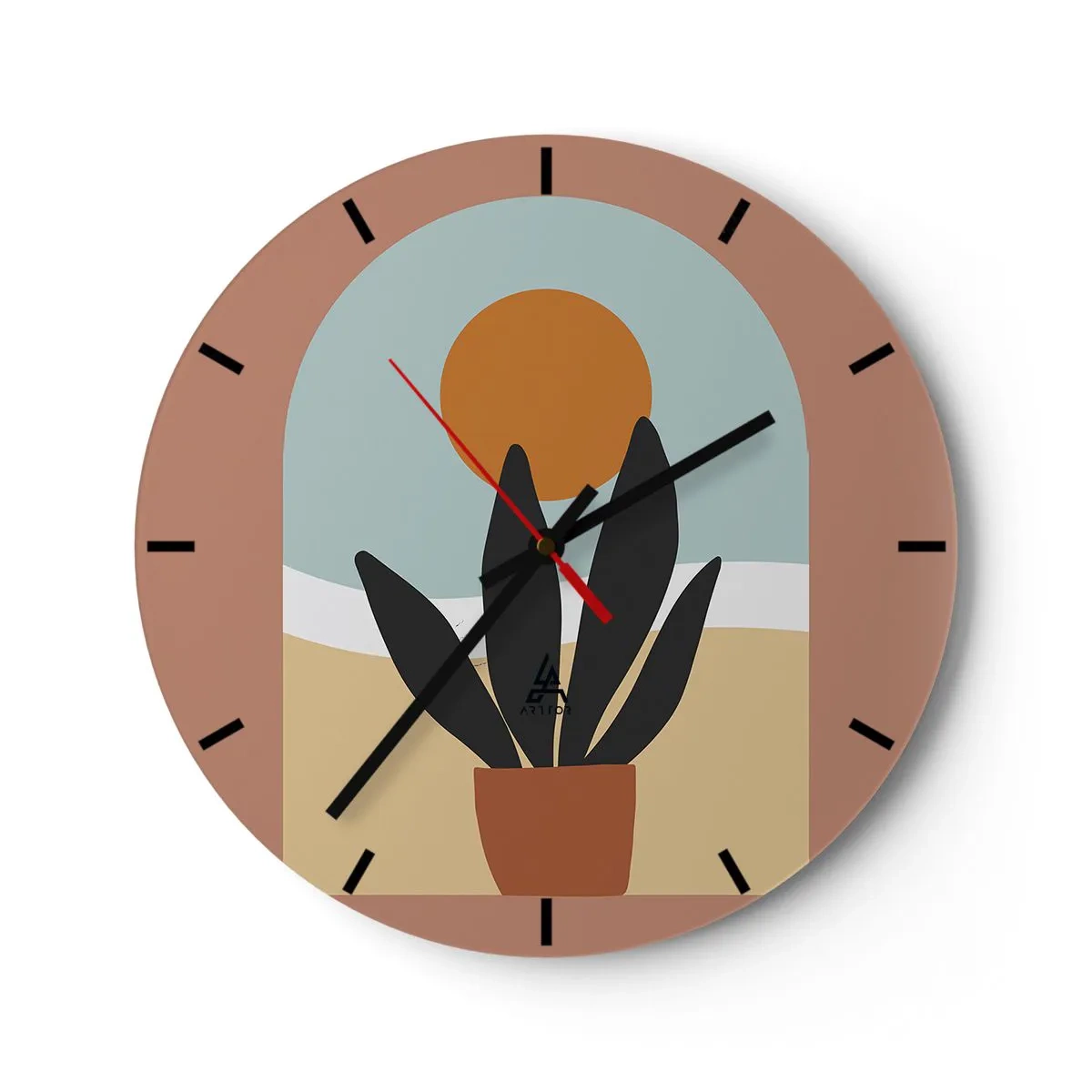 Wall clock - Clock on glass - Small Joys - 40x40 cm