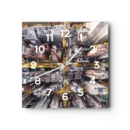 Wall clock - Clock on glass - Greetings from Hong Kong - 30x30 cm