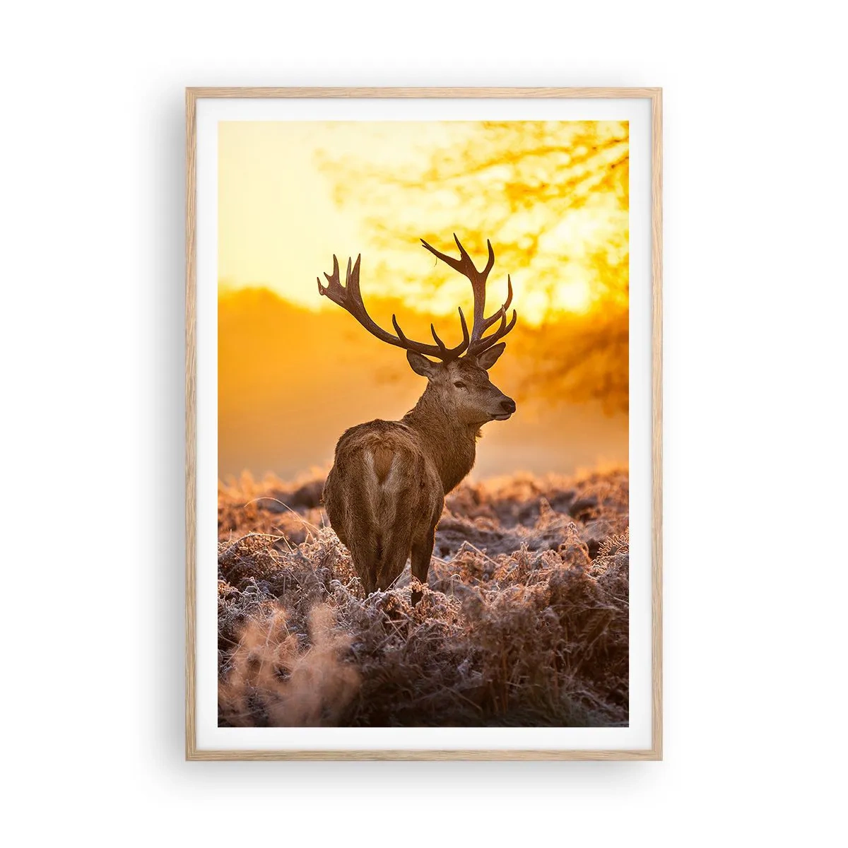 Poster in light oak frame - King of Autumnal Forest - 70x100 cm