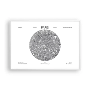 Poster in white frmae - Anatomy of Paris - 100x70 cm