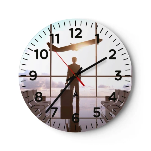 Wall clock - Clock on glass - You Have Time, Slow Down - 40x40 cm