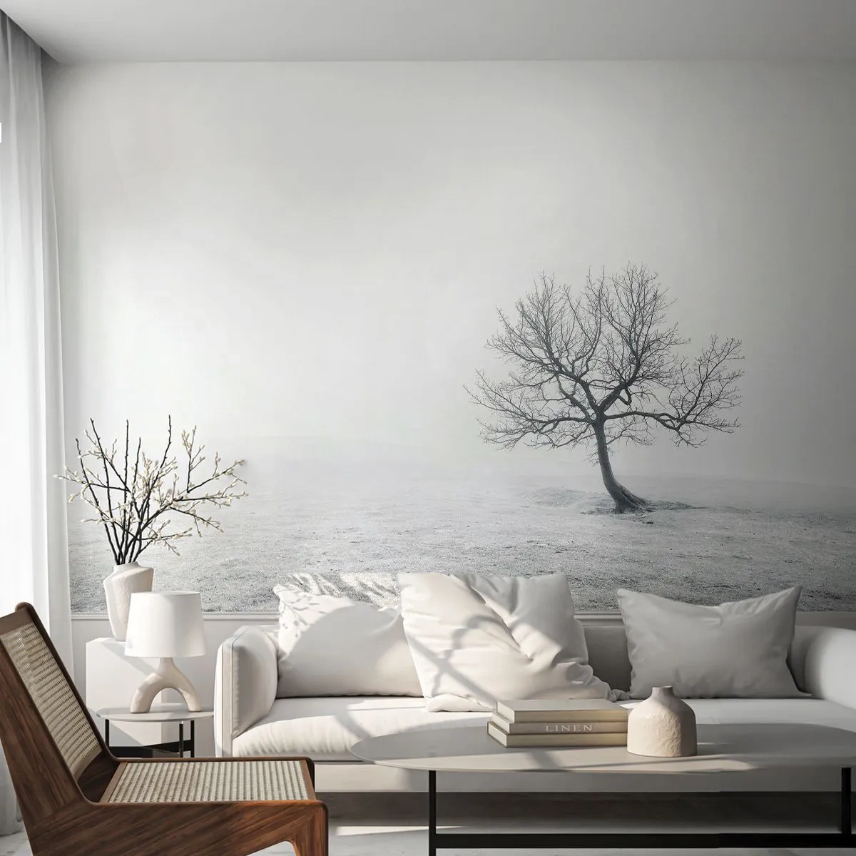 Photo Wallpaper Standard Eco - Against Nothingness - Landscape, Tree, Nature - 400x280 cm