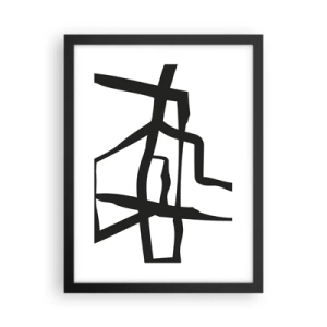 Poster in black frame - Black and White Construction - 30x40 cm