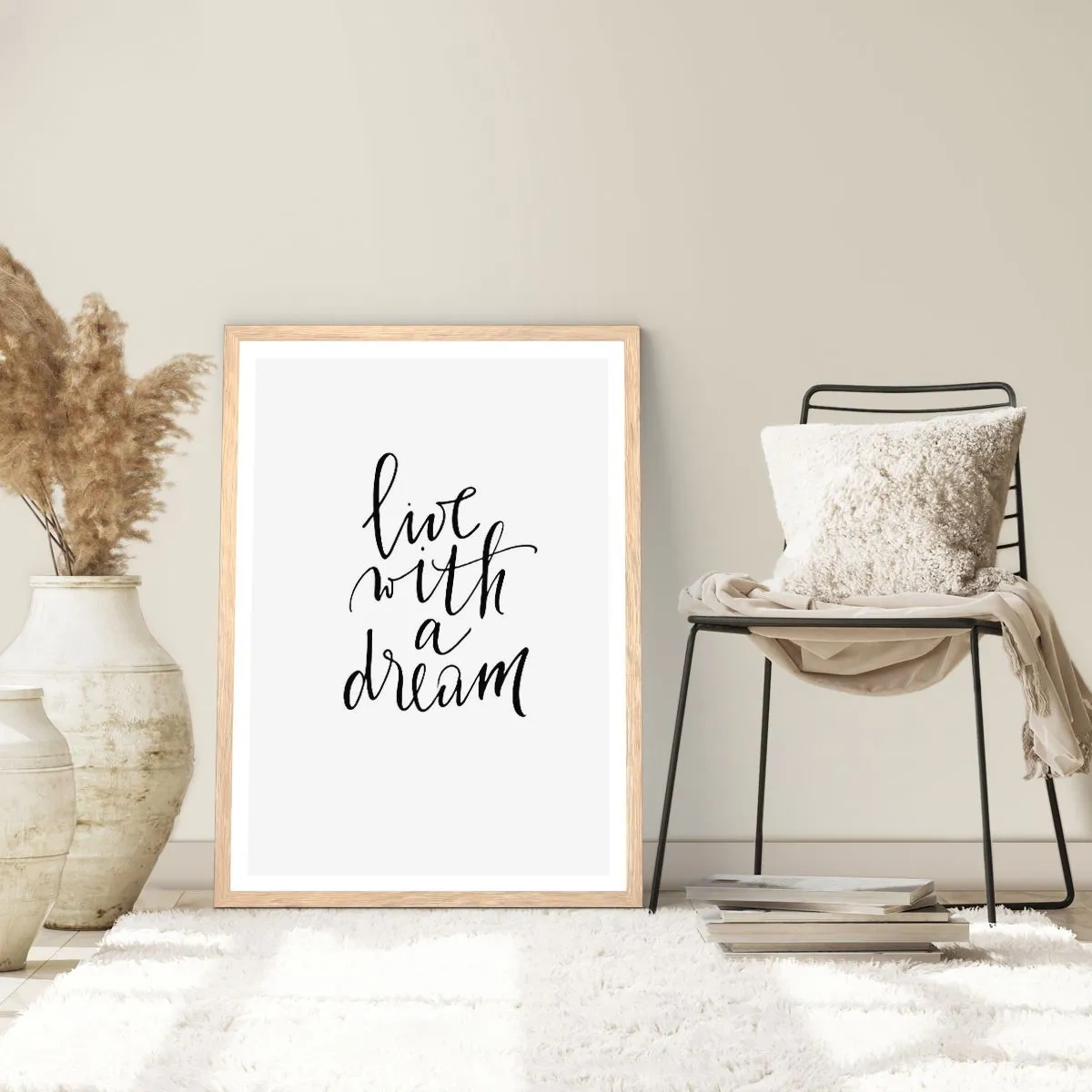 Poster in light oak frame - Of Course - 50x70 cm