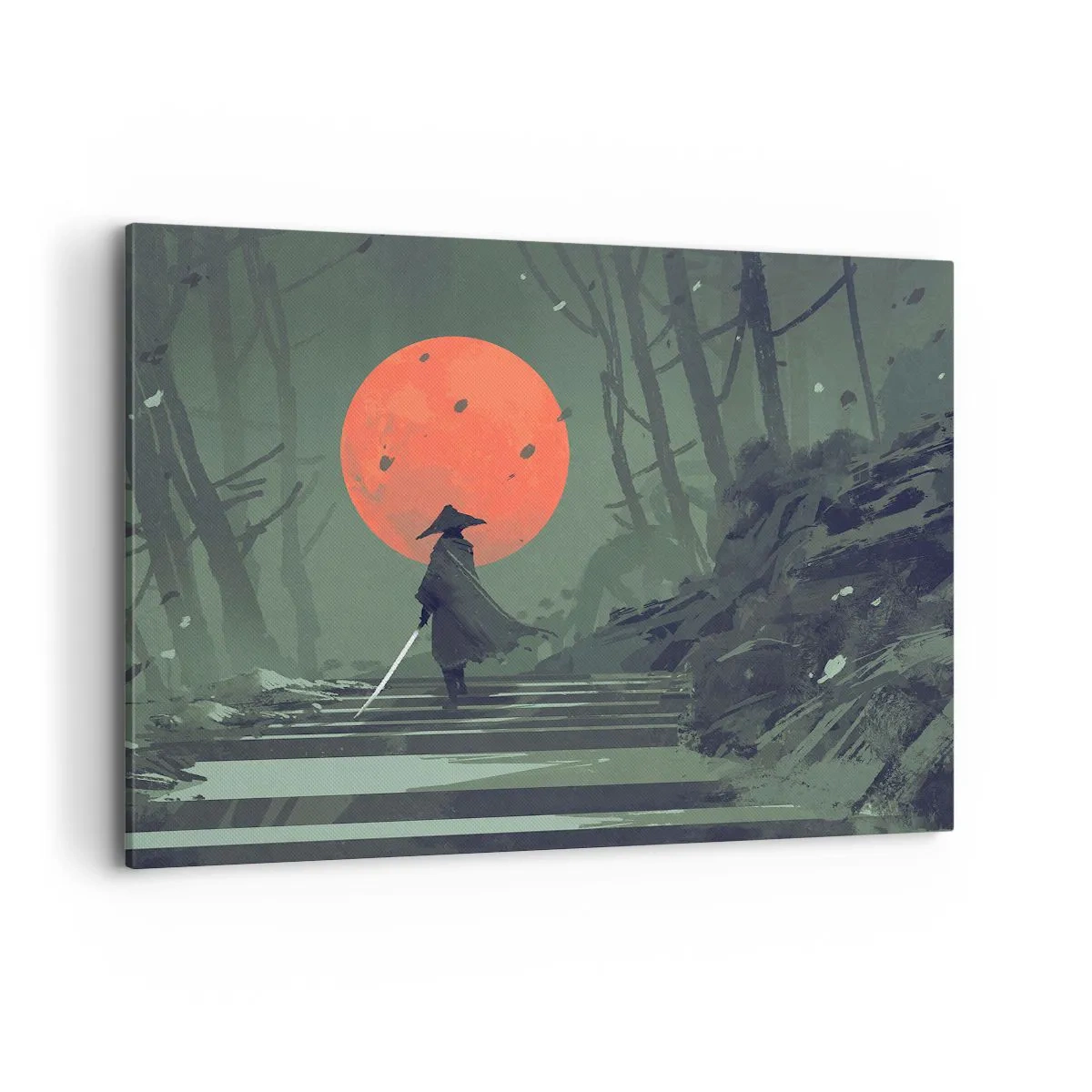 Canvas picture - Red Moon Warrior - 100x70 cm
