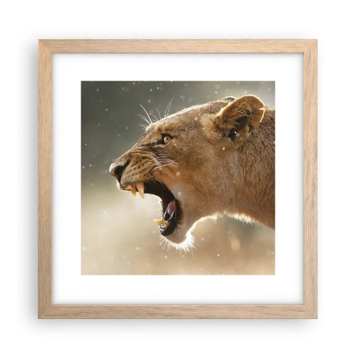 Poster in light oak frame - Try Not to Listen - 30x30 cm