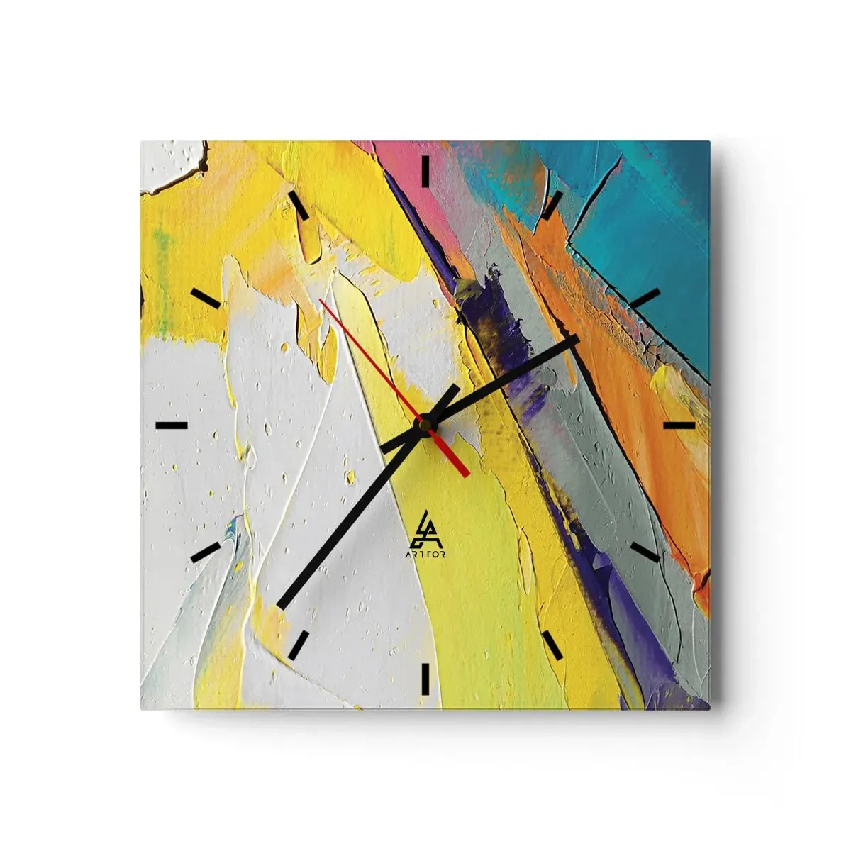 Wall clock - Clock on glass - Anatomy of Light - 30x30 cm