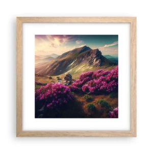 Poster in light oak frame - Summer in the Mountains - 30x30 cm