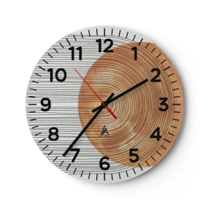Wall clock - Clock on glass - Sunny Composition - 40x40 cm