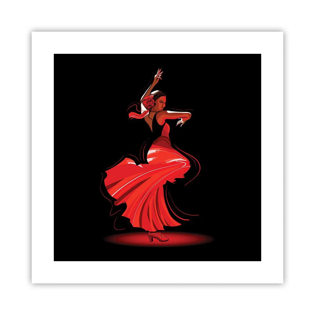 Poster - Fiery Spirit of Flamenco - 40x40 cm