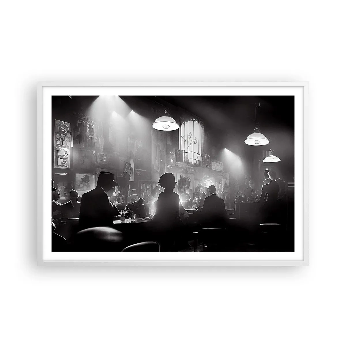 Poster in white frmae - In Jazz Ambiance - 91x61 cm