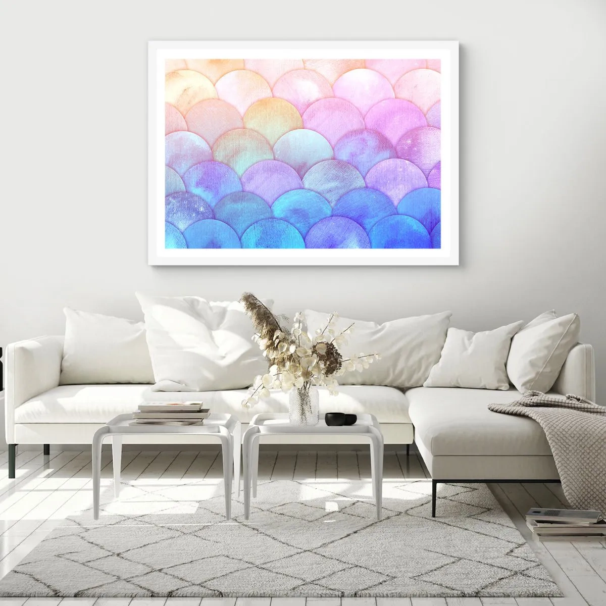 Poster in white frmae - Pearl Scale - 100x70 cm