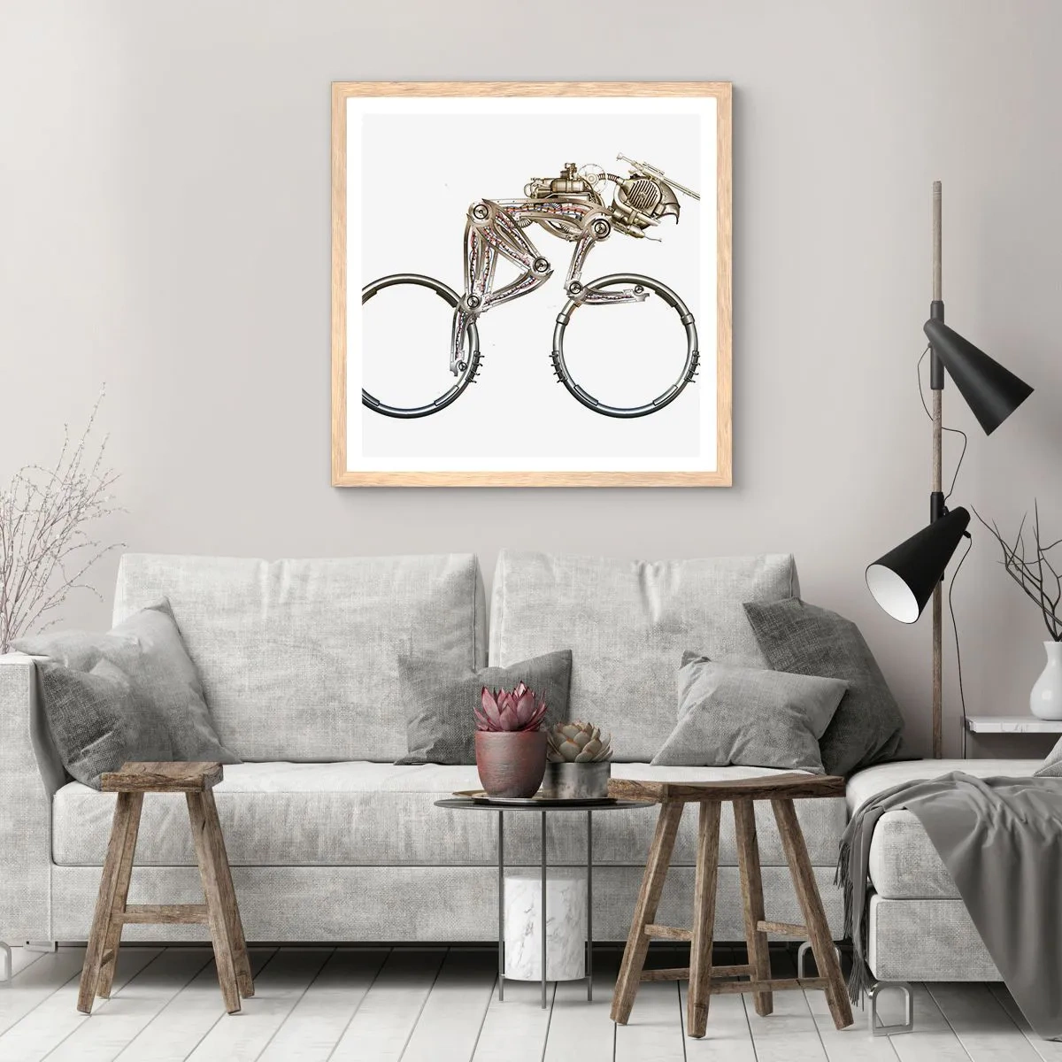 Poster in light oak frame - Wonderful Machinery - 50x50 cm