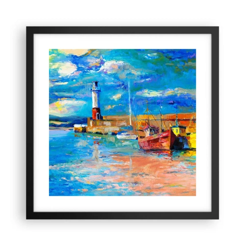 Poster in black frame - Afternoon in a Rainbow Bay - 40x40 cm